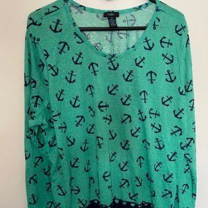 GUC Rue Green/Navy Anchor Shirt
